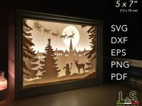 111+ Free Christmas Light Box Svg -  Popular Shadow Box Crafters File