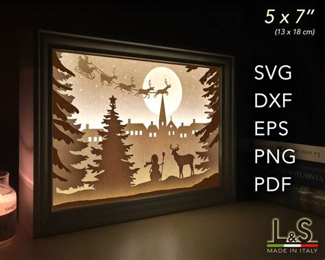 111+ Free Christmas Light Box Svg -  Popular Shadow Box Crafters File