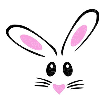 114+ Easter Bunny Face SVG Free -  Easter SVG Printable