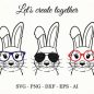 131+ Bunny With Sunglasses SVG Free -  Popular Easter SVG Cut