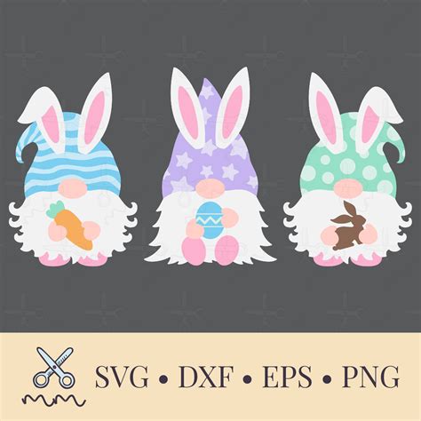 133+ Bunny Gnome SVG -  Digital Download Easter SVG