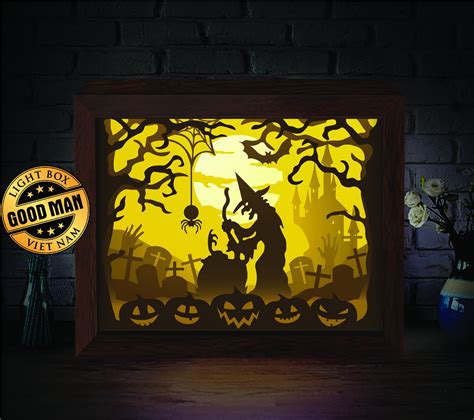 135+ Halloween Light Box Svg Free -  Editable Shadow Box SVG Files