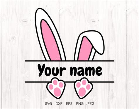 156+ Easter Bunny With Name SVG -  Digital Download Easter SVG