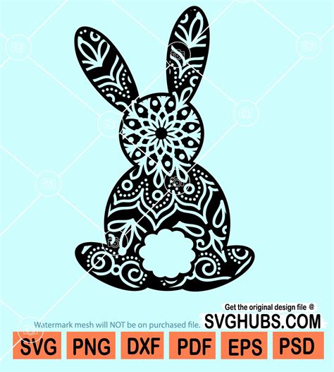 167+ Free Bunny Mandala SVG -  Premium Free Easter SVG