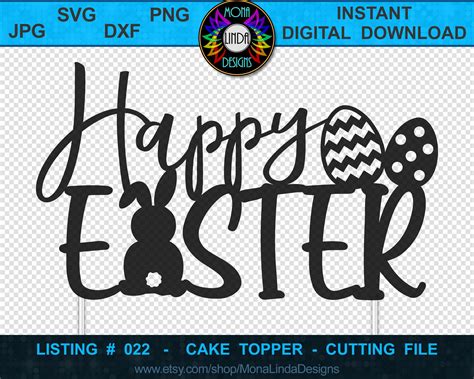 168+ Happy Easter Cake Topper SVG -  Easter SVG Files for Cricut