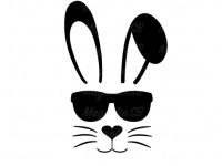 191+ Bunny With Glasses SVG Free -  Instant Download Easter SVG