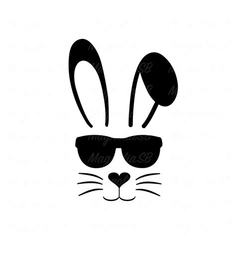 191+ Bunny With Glasses SVG Free -  Instant Download Easter SVG