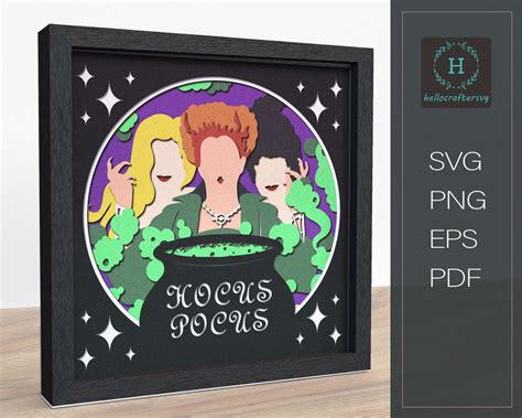 209+ Hocus Pocus Shadow Box -  Popular Shadow Box SVG Cut Files