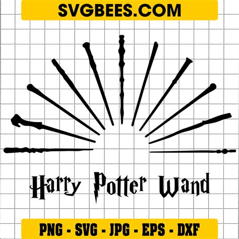 209+ Silhouette Harry Potter Wand SVG -  Editable Harry Potter SVG Files