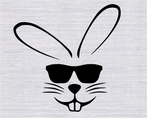 232+ Easter Bunny With Glasses SVG Free -  Instant Download Easter SVG