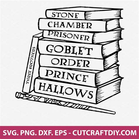 233+ Harry Potter Stacked Books SVG -  Digital Download Harry Potter SVG