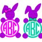 82+ Bunny Monogram SVG -  Easter SVG Printable