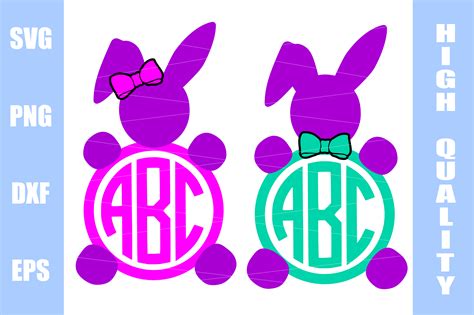 82+ Bunny Monogram SVG -  Easter SVG Printable