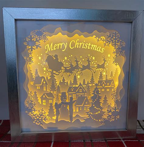 82+ Cricut Christmas Light Box Ideas -  Shadow Box SVG Printable