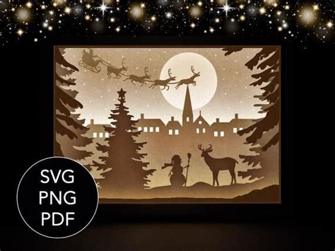 99+ Christmas Shadow Box Svg Free -  Digital Download Shadow Box SVG