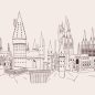 Hogwarts Castle Outline SVG