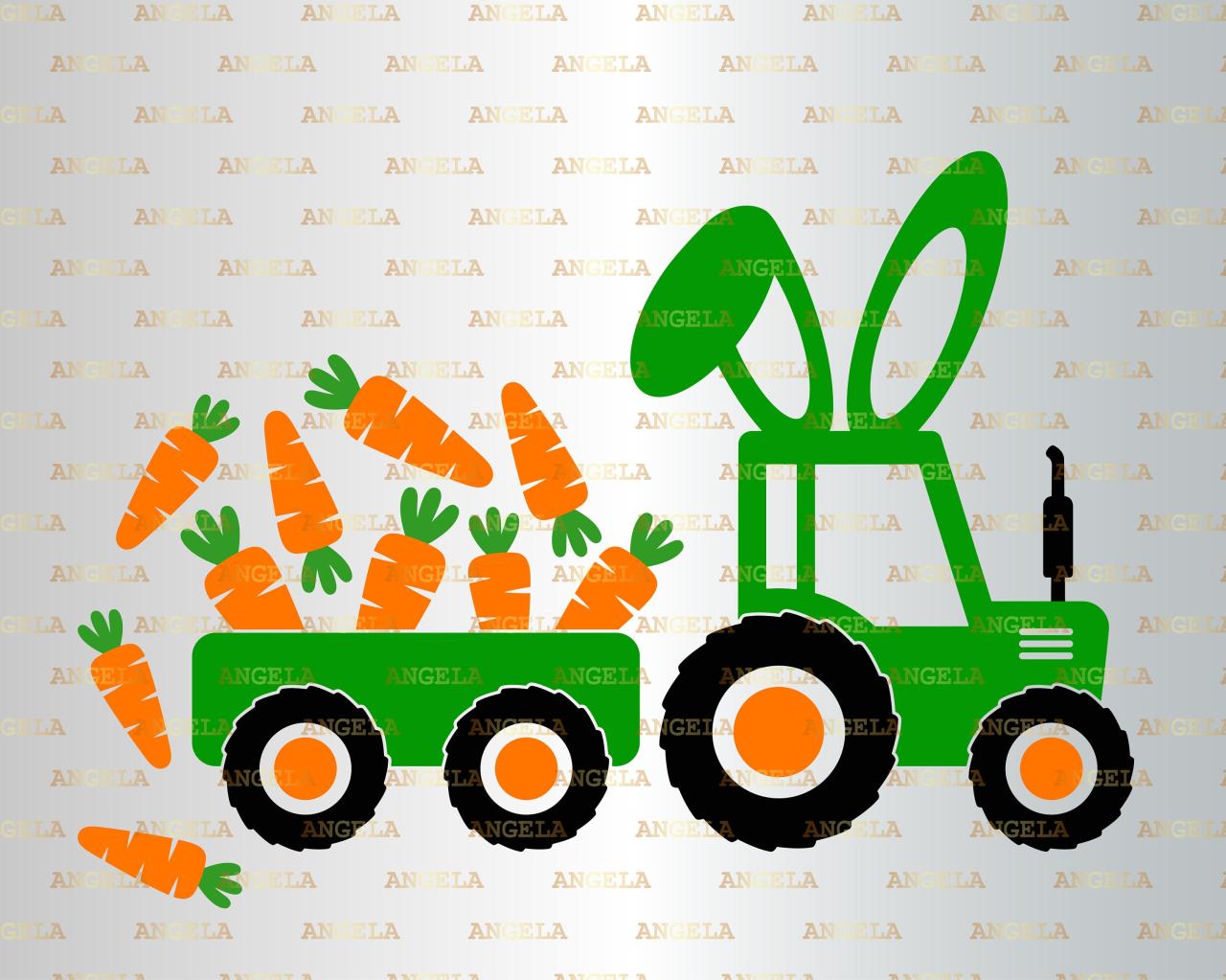 Easter Tractor SVG Easter Eggs Svg Tractor With Eggs Svg | Etsy