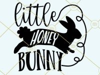 Little honey bunny svg, Easter rabbit silhouette svg, Easter bunny