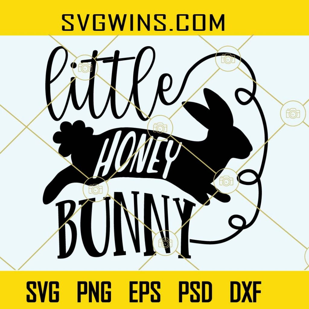 Little honey bunny svg, Easter rabbit silhouette svg, Easter bunny