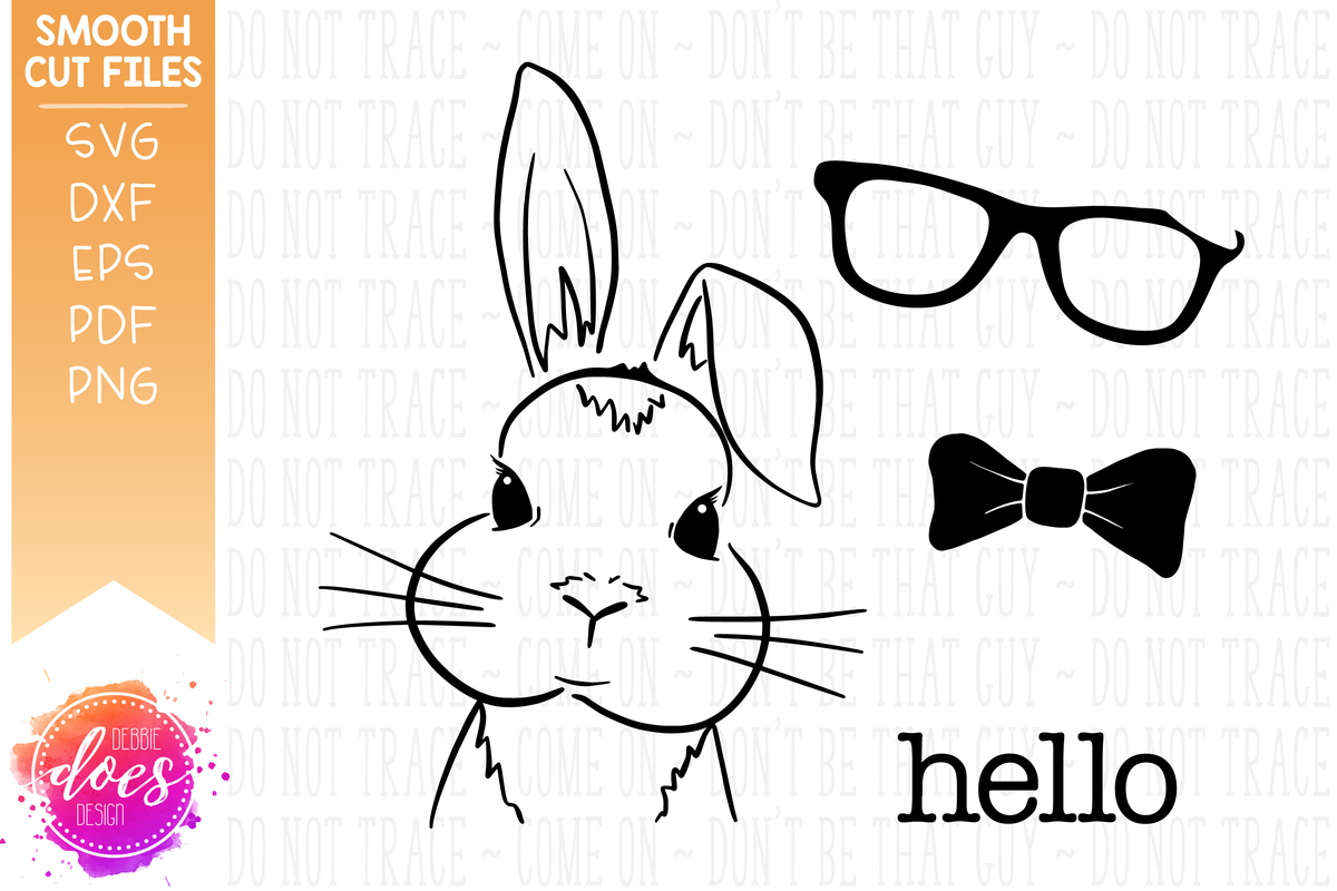 Free Bunny Wearing Glasses Svg 818 SVG PNG EPS DXF File