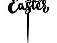 Cake topper happy easter Royalty Free Vector Image